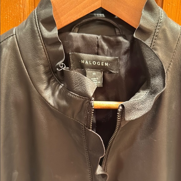 Black Leather Mojo Jacket by Halogen - Picture 2 of 6